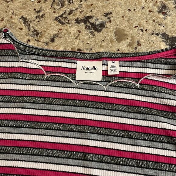 Rafaella Woman’s Scalloped Neck Knit Top - Picture 2 of 5